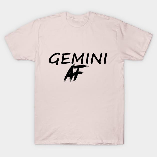 GEMINI  AF BLACK T-Shirt by Everyday Magic